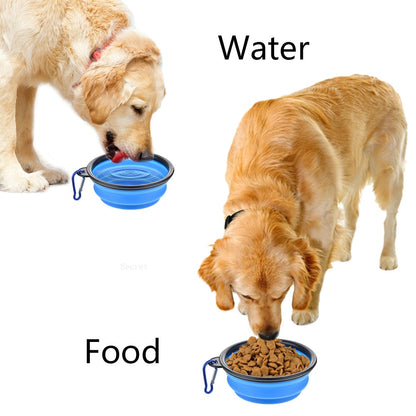 Collapsible Pet Silicone Dog Outdoor Food and Water Bowl